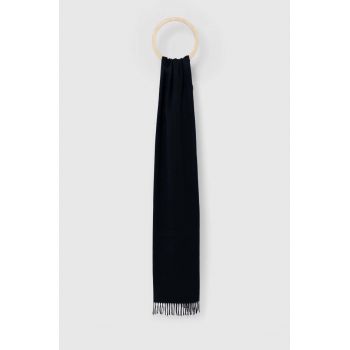 BOSS fular barbati, culoarea albastru marin, neted