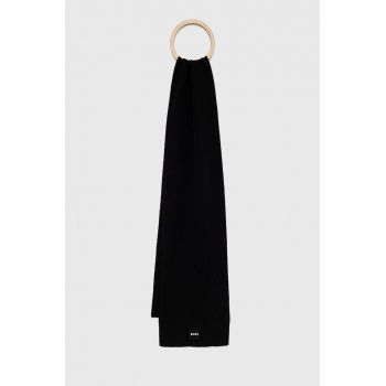 BOSS fular barbati, culoarea negru, neted