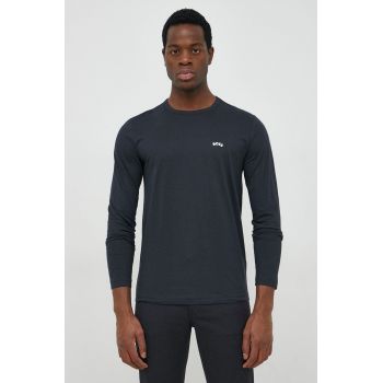 BOSS longsleeve din bumbac boss athleisure , culoarea albastru marin, melanj