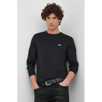 BOSS longsleeve din bumbac boss athleisure , culoarea negru, melanj