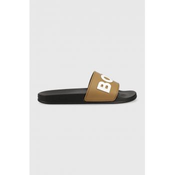 BOSS papuci Kirk barbati, culoarea bej, 50488911