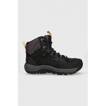 Keen pantofi Revel IV Mid barbati, culoarea negru, izolat