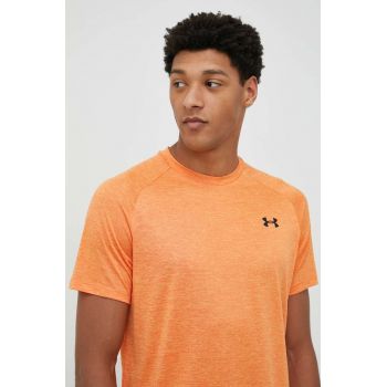 Under Armour tricou de antrenament tech 2.0 , culoarea portocaliu, neted 1326413-191 ieftin