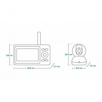 Videofon Lionelo Babyline cu termometru si melodii Alb