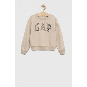 GAP bluza copii culoarea bej, cu imprimeu