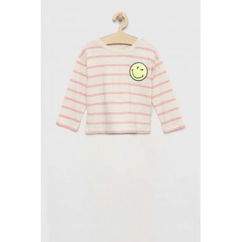 GAP longsleeve din bumbac pentru copii culoarea roz