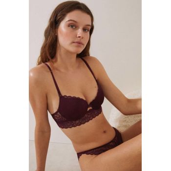 women'secret sutien Helankas culoarea bordo, dantela, neted