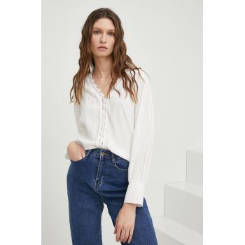 Answear Lab bluza femei, culoarea alb, neted
