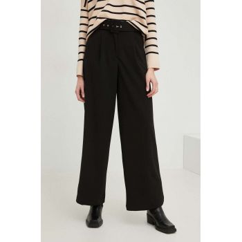 Answear Lab pantaloni femei, culoarea negru, lat, high waist