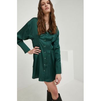 Answear Lab rochie culoarea verde, mini, evazati