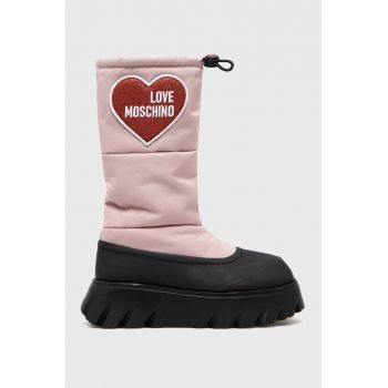 Love Moschino cizme de iarna culoarea roz de firma originali