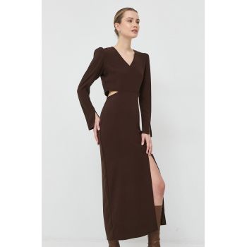 Notes du Nord rochie culoarea maro, maxi, drept de firma originala