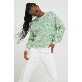 Only pulover femei, culoarea verde, light