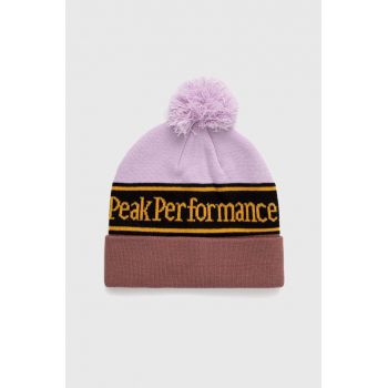 Peak Performance caciula culoarea violet, din tricot gros