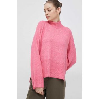 Vero Moda pulover femei, culoarea roz, light, cu turtleneck