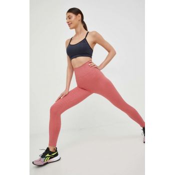 Adidas Performance leggins de antrenament Optime femei, culoarea roz, modelator de firma originali