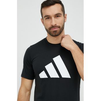 adidas Performance tricou de antrenament culoarea negru, cu imprimeu IB8273