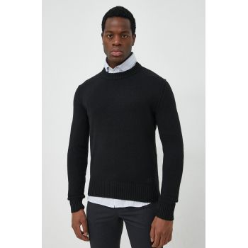 BOSS pulover de lana BOSS ORANGE barbati, culoarea negru