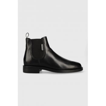 Gant ghete chelsea de piele Brockwill barbati, culoarea negru