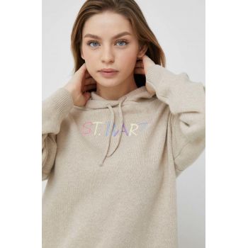 MC2 Saint Barth pulover de lana femei, culoarea bej de firma original