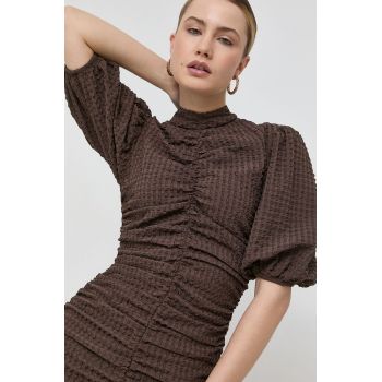 Notes du Nord rochie Ficca culoarea maro, mini, mulata de firma originala