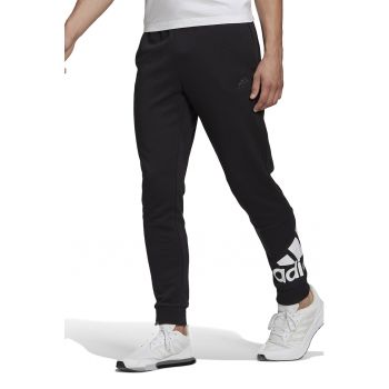 Pantaloni sport cu croiala conica si detaliu logo