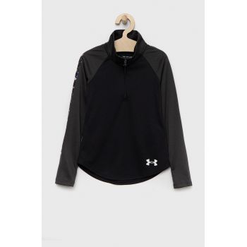 Under Armour longsleeve copii culoarea negru, cu guler