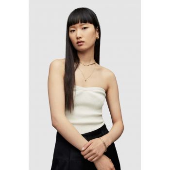 AllSaints top femei, culoarea alb, cold shoulder