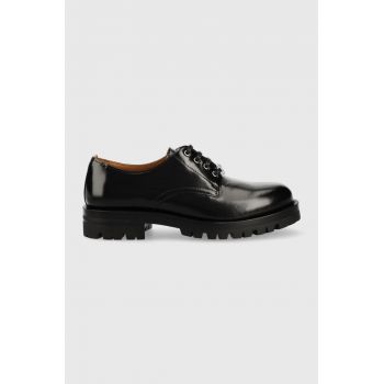 BOSS pantofi de piele Helen femei, culoarea negru, cu platforma, 50488684 de firma originali