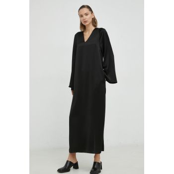 By Malene Birger rochie Brynn culoarea negru, maxi, drept