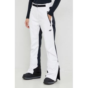 4F pantaloni de schi culoarea alb