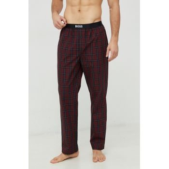 BOSS pantaloni pijama bumbac culoarea rosu, modelator