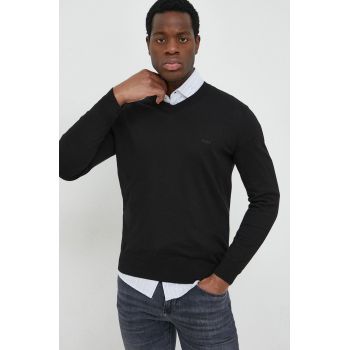 BOSS pulover de bumbac barbati, culoarea negru, light