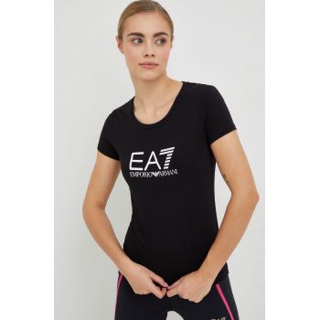 EA7 Emporio Armani tricou femei, culoarea negru