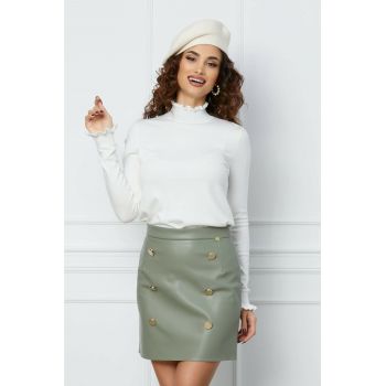 Fusta Dy Fashion kaki scurta din piele ecologica