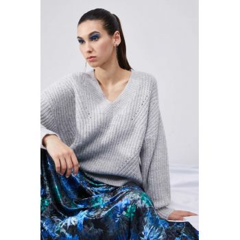 Medicine pulover femei, culoarea gri de firma original