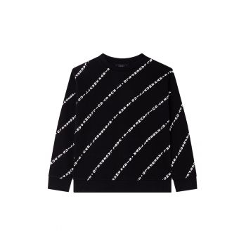 Bluza sport cu decolteu la baza gatului si imprimeu logo