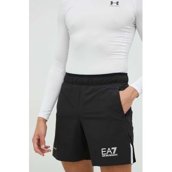 EA7 Emporio Armani pantaloni scurti barbati, culoarea negru