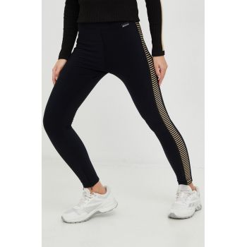 Newland leggins sport Carol femei, culoarea negru, cu imprimeu