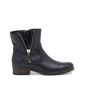 Botine dama din piele naturala,Leofex - 384 blue box ieftine la reducere