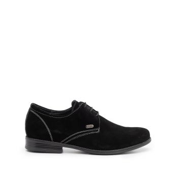 Pantofi casual barbati din piele naturala,Leofex - 578 negru velur ieftin