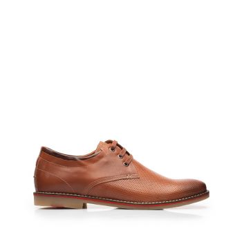 Pantofi casual barbati din piele naturala, Leofex - 787 Cognac Box de firma original