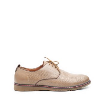 Pantofi casual barbati din piele naturala, Leofex - 839 taupe box