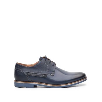 Pantofi casual barbati din piele naturala, Leofex - 845 blue box de firma original