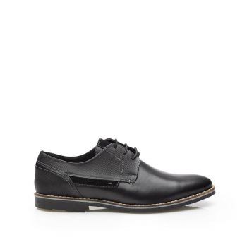 Pantofi casual barbati din piele naturala, Leofex - 845 negru box ieftin