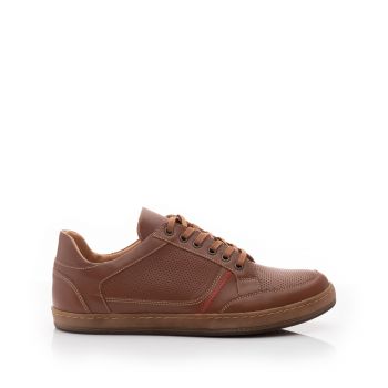 Pantofi casual barbati din piele naturala, Leofex - 854 cognac box de firma originali