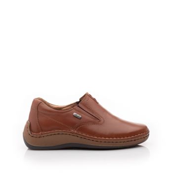 Pantofi casual barbati din piele naturala, Leofex - 919 cognac box de firma original