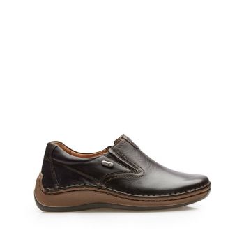 Pantofi casual barbati din piele naturala,Leofex - 919 maro box de firma original