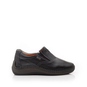 Pantofi casual barbati din piele naturala, Leofex - 919 negru box ieftin