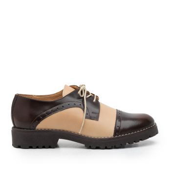 Pantofi casual dama din piele naturala,Leofex - 399 taupe-maro ieftin